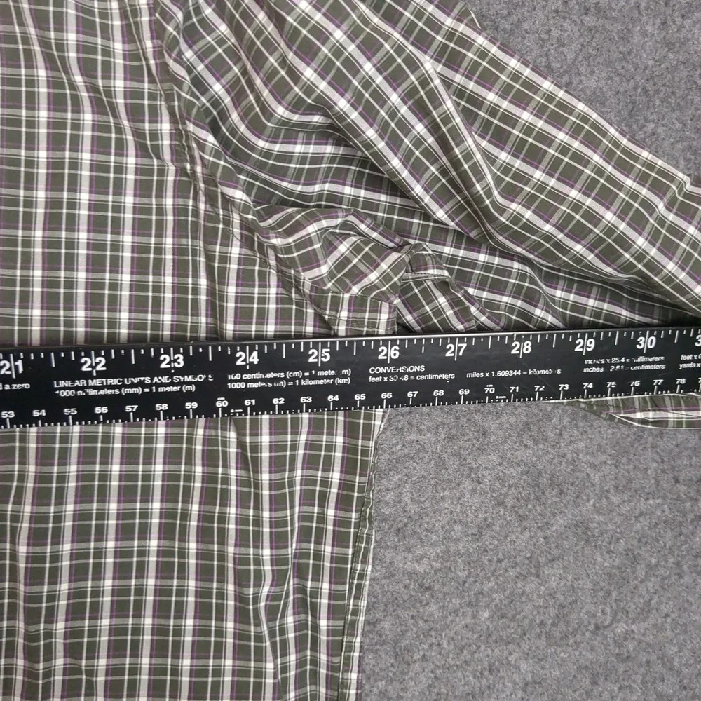 Banana Republic Men XXL Tall Soft Wash Tailored Slim Fit Plaid Button Down Shirt